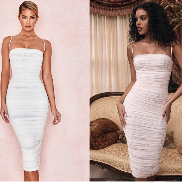 House of CB 'Sirene' Gathered Organza Mesh Dress NWOT - Picture 1 of 9